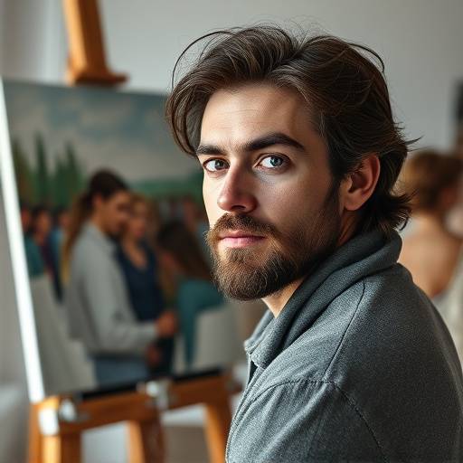 Portrait d'un artiste peintre dans son atelier √† la Croix-Rousse